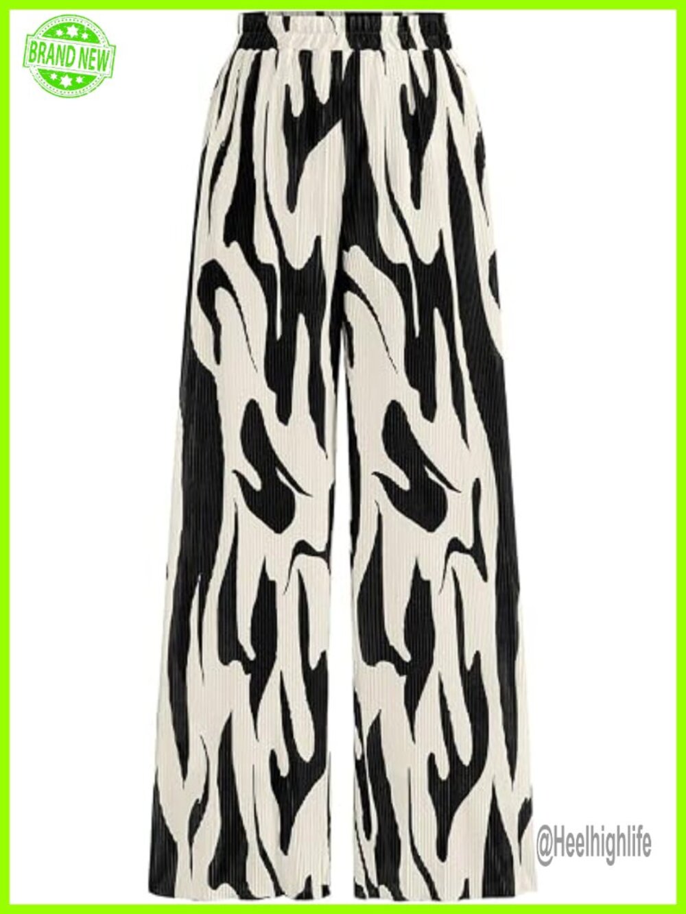 Wide Leg Graphic Print Lounge Pants High Waist Pleated Palazzo Pants